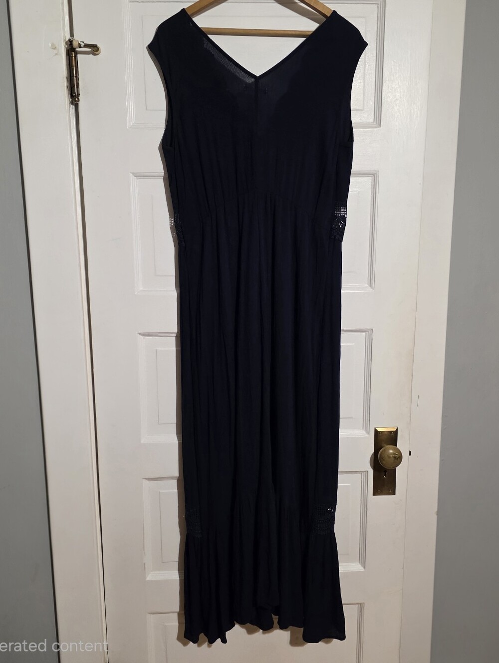 Women's V-Neck Maxi Dress in Navy Size L